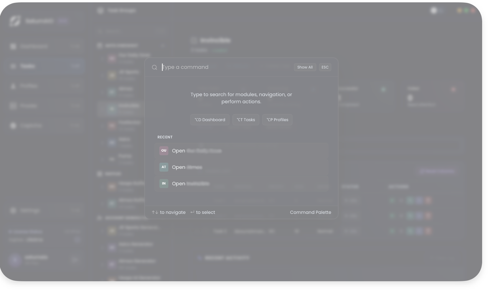 SaturnAIO Dashboard Interface